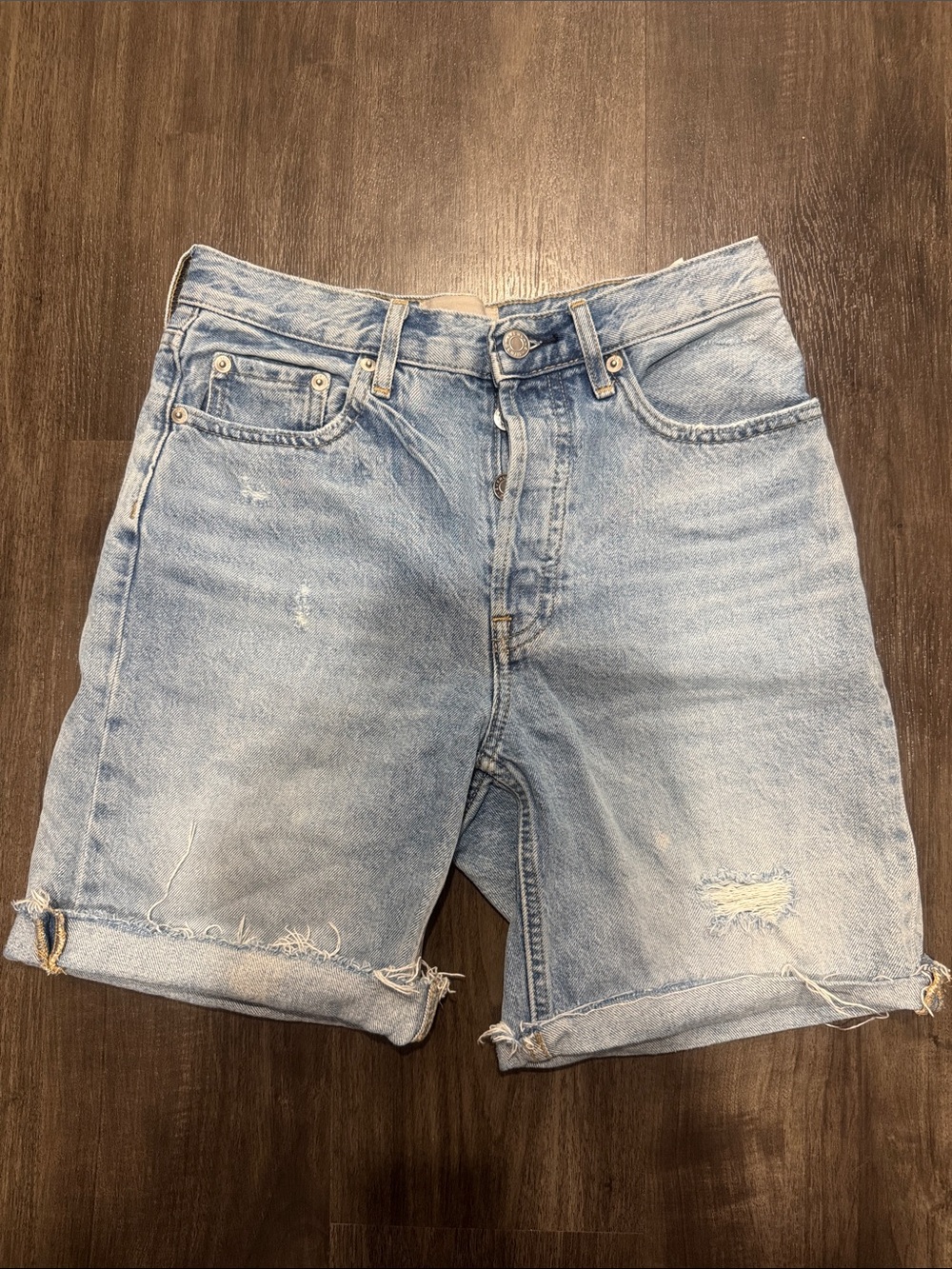 Everlane Cheeky Long Denim Shorts